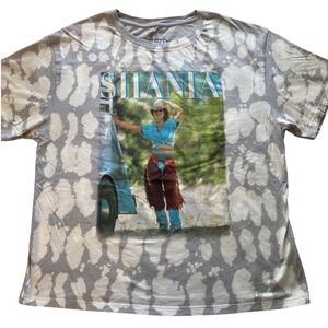 Shania Twain Bleach Dyed Graphic T-Shirt Size Medium Country Western Y2K Tie Dye
